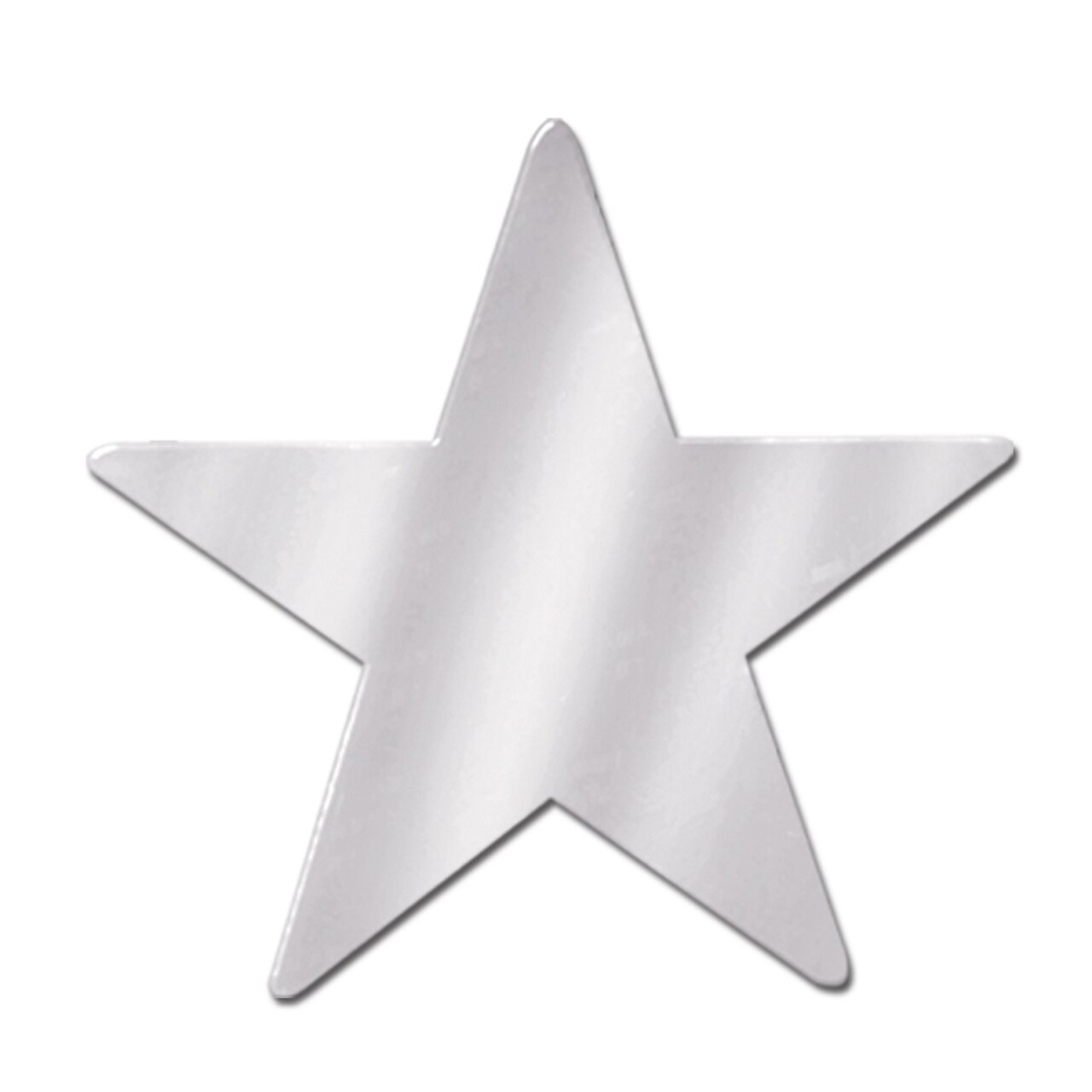 Beistle Club Pack of 24 Starry Night Themed Silver Metallic Foil Star Cutout Party Decorations 15"
